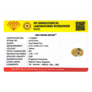 Loose 3.05 Carat Oval Cut Yellow Sapphire Gemstone for Fine Jewelry - Product Image 4
