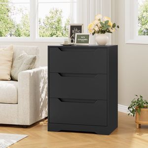 <b>3</b> <b>Drawers</b> Dresser, 23.6FT FT W Nightstand <b>Chest</b> <b>of</b> <b>Drawer</b> with Cutout Handles for Bedroom Living Room - Product Image 5