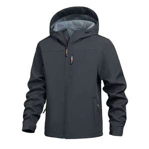 Men's Winter Blouson Dot Pattern Hooded <b>Fleece</b>-Lined <b>Thick</b> Windproof and Waterproof <b>Jacket</b> - Product Image 5