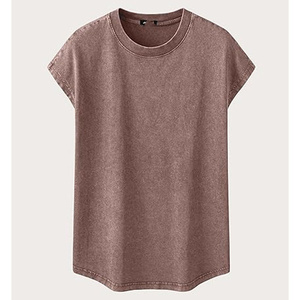 Wholesale <b>Vintage</b> Acid Wash Heavyweight Cotton Sleeveless Muscle Tee Mauve Rose Curved Hem Gym <b>Tank</b> <b>Top</b> Men Streetwear - Product Image 3