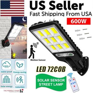Lampada da parete solare a LED 600W giardino esterno di sicurezza Street Yard lampada con sensore di movimento per uso residenziale e commerciale - Product Image 1