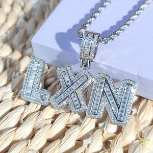 Collar con colgante 4TEZ de moda con piedras de diamante cultivadas en laboratorio VVS Iced Out 925 joyería de plata para moda Hip Hop - Product Image 2