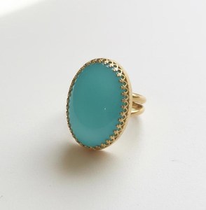 Natural Turquoise <b>Statement</b> <b>Ring</b> 925 Sterling Silver 14K Gold Plated Oval Gemstone Boho Vintage December Birthstone <b>Ring</b> - Product Image 1