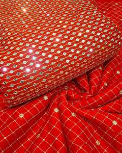 Designer Sequin Embroidery Fabric Satin Organza Lace <b>Textile</b> For Couture Dress Boutique And Fashion Industry - Product Image 2