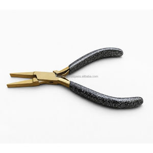 Pince à bec rond dorée avec poignée noire pailletée, mâchoires rondes lisses, outil léger pour la fabrication de bijoux et la mise en boucle de fils, 5 pouces - Product Image 4