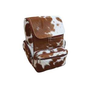 100% Genuine <b>Leather</b> Hair-on-Hide Vintage Anti-Theft <b>Backpack</b> <b>Real</b> Cowhide Fur Western Style Wholesale LHBP-0272 - Product Image 2