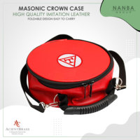 Kotak Penyimpanan Topi & Tudung Masonik Royal Arch Kulit dengan Ritsleting, Ringan, Merah, Kualitas Terbaik, Dapat Disesuaikan, untuk Penggunaan Luar Ruangan