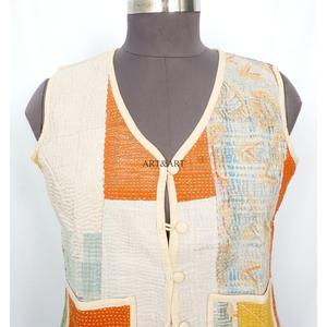 Handmade Vintage Cotton <b>Kantha</b> Vest for Women Short Quilted <b>Jacket</b> for Autumn Season Women's Vintage Short <b>Kantha</b> <b>Jacket</b> - Product Image 2