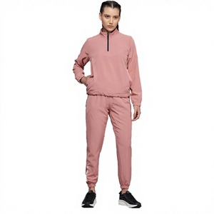 Ensemble de jogging deux pièces pour femme : pantalon taille élastique et veste ajustée pour l'entraînement (vente en gros) - Product Image 1