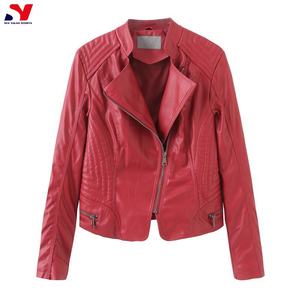 2025 femmes peau de mouton en cuir mince fermeture éclair veste populaire en gros avec broderie décoration bas prix - Product Image 2