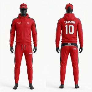 Premium 220 GSM Polyester Soccer Tracksuit Blue Slim Fit Panel Stripe Custom Logo Set - Product Image 5