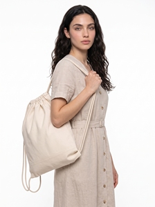 Mochila minimalista de lona con cordón y correa de cuerda para uso diario - Product Image 3