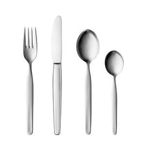 Ensemble de couverts en acier inoxydable 4 pièces, design minimaliste, finition miroir haute brillance, passe au lave-vaisselle, ustensiles de mariage - Product Image 3
