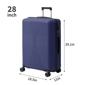 Valigia Trolley 3-in-1 Non-TSA Blu Navy in PP, Bagaglio da Viaggio di Lusso alla Moda, Leggero, 20in 28in, Fori Personalizzabili per Aeroporto - Product Image 5