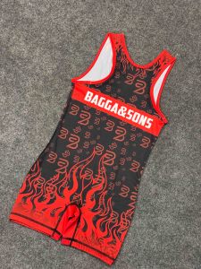 BAGGA&SONS Singlet de Lucha Libre para Hombre, Diseño Dragón Rojo, Impresión por Sublimación, Ajustado, Absorbe la Humedad, Secado Rápido, Ropa Deportiva - Product Image 6