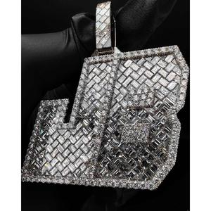 Baguette And Round Cut Moissanite Diamond <b>Playing</b> <b>Cards</b> Pendant 925 Sterling Silver Gold Plated Hip Hop Jewelry Gift - Product Image 6