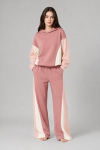 Ensemble de survêtement d'hiver décontracté 2 pièces personnalisable pour femme, style urbain, en molleton 100 % coton, vente en gros - Product Image 5