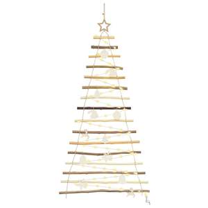 Sapin de Noël en bois de frêne massif de 47,2 pouces avec 50 LED, lumières de Noël naturelles - Product Image 2