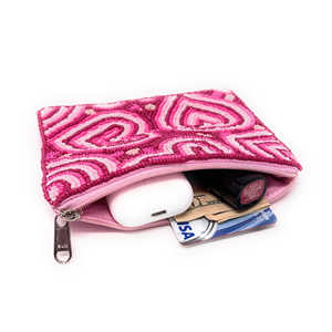 Porte-monnaie en perles écologique créatif fait à la main pour femmes et filles, sac cadeau personnalisé, broderie en forme de cœur, pochette compacte à fermeture éclair, vente en gros - Product Image 3