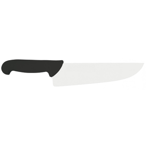 Couteaux de boucher professionnels à lame large en acier inoxydable avec manche ergonomique noir pour couper la viande, la découpe et la préparation des aliments en cuisine - Product Image 1