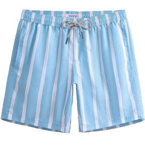 Shorts de bain pour hommes en polyester tissé avec bordure contrastante, imprimé AOP, élastique en nylon, séchage rapide, décontracté, fournisseur du Bangladesh - Product Image 5