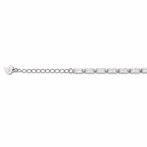 Pulsera de tenis de plata de ley 925 con diamantes baguette para mujer, joyería elegante de alto brillo para fiestas, bodas y uso diario - Product Image 4