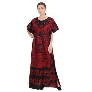 Robe de nuit maxi en coton imprimé pour femme, style kaftan - Product Image 2
