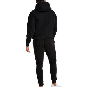 Mens <b>Black</b> Hoodie Tracksuit Set Matching Sweatpants <b>Jogger</b> Pants Two Piece Casual Sportswear Streetwear Pullover Hooded Sweat - Product Image 2