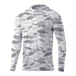 <b>Lightweight</b> Breathable Printed 100% Polyester Quick Dry Fishing Shirt Long Sleeve Men Fishing Hoodie Custom Sublimation UPF 50 - Product Image 4