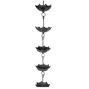 Chaîne de pluie décorative en métal, résistante aux intempéries, fabriquée à la main, de style moderne et luxueux, pour drainage des gouttières de toit, utilisation extérieure suspendue - Product Image 3