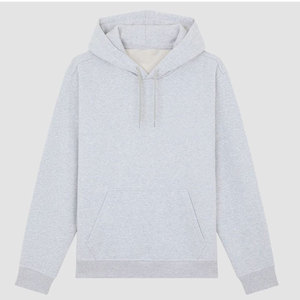 Sweat-shirt décontracté pour homme en molleton de coton gris clair à capuche, coupe classique, avec poche avant, idéal pour l'automne - Product Image 5