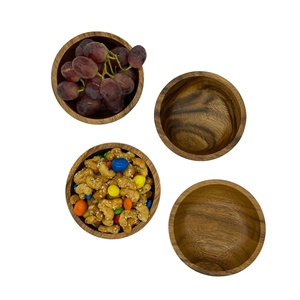 Bol à salade de fruits en bois d'acacia poli écologique de haute qualité, fait à la main, jetable, usage commercial, hôtels - Product Image 3