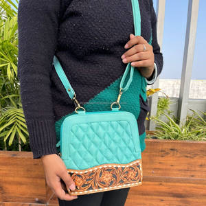 Bolso bandolera con cremallera de cuero acolchado con entramado de diamantes para mujer, bolso de hombro de diseñador de lujo - Product Image 3