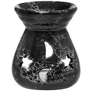 เตาเผาน้ำมันหอมระเหยเซรามิกสีดำ ที่วางเทียนทีไลท์ ตกแต่งบ้าน กระจายกลิ่นหอม - Product Image 1