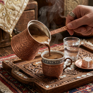 Cafetera Artesanal de Cobre Grabada |   Cafetera Turca Tradicional (Cezve) |   Interior Duradero de Grado Alimenticio |   Suministro al por Mayor Disponible - Product Image 4