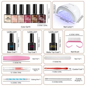 Set di smalti gel UV a 6 colori LIMEGIRL, include lampada e strumenti per principianti nel fai da te delle unghie - Product Image 2