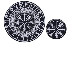 Parche Bordado Vikingo con Runas y Escudo del Brújula Nórdica para Ropa, Precio al por Mayor, por MEHMOOD APPARELS - Product Image 3