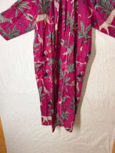 Robe kimono légère en coton imprimé jungle pour femme, peignoir floral, tenue de plage estivale - Product Image 5