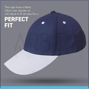 Custom Logo Two Tone Baseball Cap 6 Panel <b>Navy</b> Blue and White Sport <b>Hat</b> High Quality Cotton Twill Adjustable 6 Panel Caps - Product Image 4