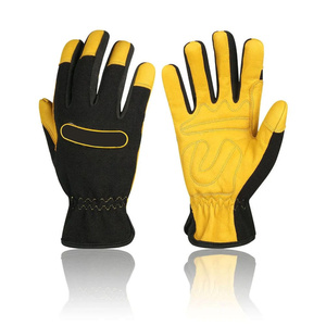 ถุงมือออกแบบโลโก้ตามสั่ง หนังแพะแท้ ถุงมือช่าง ถุงมือกันความร้อน กันบาด กันลื่น คุณภาพดีที่สุด - Product Image 1