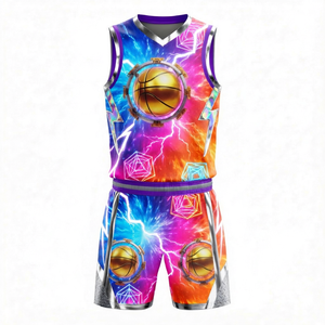Kit de basketball personnalisé par sublimation : ensemble maillot et short entièrement imprimés pour l'image de marque de l'équipe et la participation aux tournois - Product Image 2