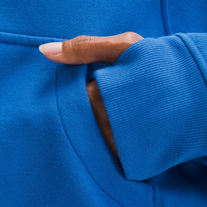 Vestido con Capucha de Forro Polar Azul Casual para Mujer, con Bordado, Cuello Alto y Manga Larga, para Invierno - Product Image 6