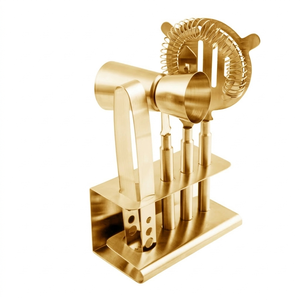 Kits de barres en cuivre populaire en acier inoxydable Ensemble de barres couleur cuivre martelé Ensemble de barman en acier inoxydable - Product Image 1