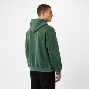 Sudadera con Capucha Verde Lavado Ácido para Hombre, Corte Regular, Informal, de Algodón French Terry, para Otoño - Product Image 3
