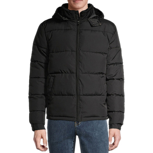Chaqueta Acolchada Premium para Hombre, Negra, con Capucha, Abrigo Casual Cortavientos para Invierno, Relleno 100% Fibra de Poliéster, Cierre de Cremallera - Product Image 5