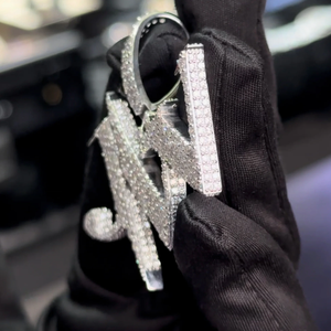 Colgante con Letra JW, Cristal y Diamantes de Imitación, Estilo Hiphop Plateado, Joyería de Moda Unisex - Product Image 2