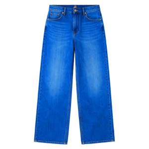 Jean en denim stretch délavé pour homme, coupe décontractée, taille mi-haute, jambe large, en mélange de coton durable, OEM ODM en gros - Product Image 3