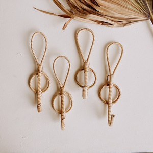 Rattan towel <b>hook</b> clothes <b>display</b> wall hanger supplier direct price handcrafted clothing <b>hooks</b> - Product Image 6