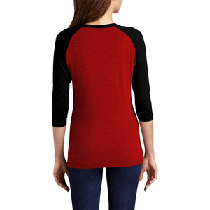 Green And Black <b>Raglan</b> Sleeve T-Shirt Women's Casual O-Neck Jersey Knitted Cotton Regular Fit Solid Color <b>Top</b> - Product Image 6