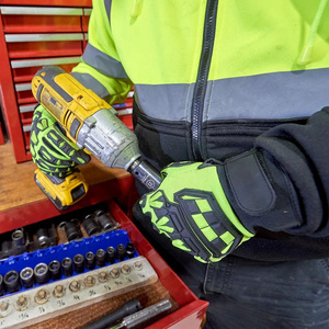 Amara Mechanical Safety Gloves High Quality Synthetic Leather Heavy Duty Impact Resistant TPR Inject Hand Construction Gloves - Product Image 2